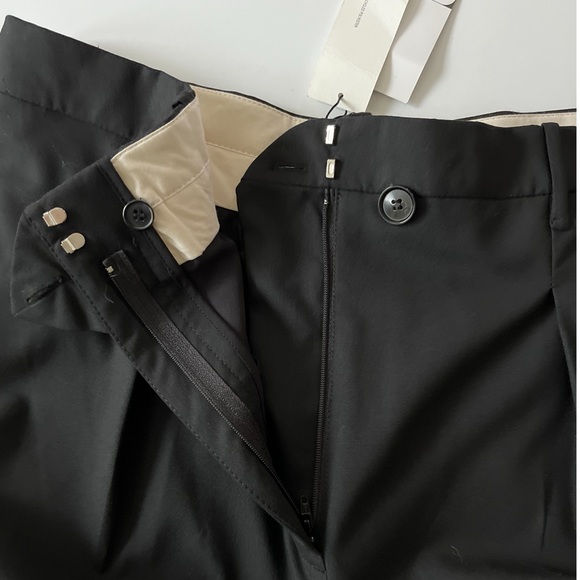 ZARA Wide Leg Trousers Women XL Black Pleaded Side Leg Hem Slit Pockets NWT - Picture 13 of 15